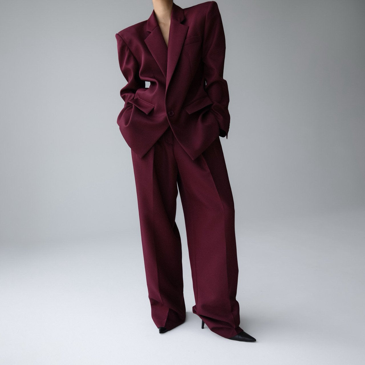 The Ultimate Oversized Burgundy Blazer