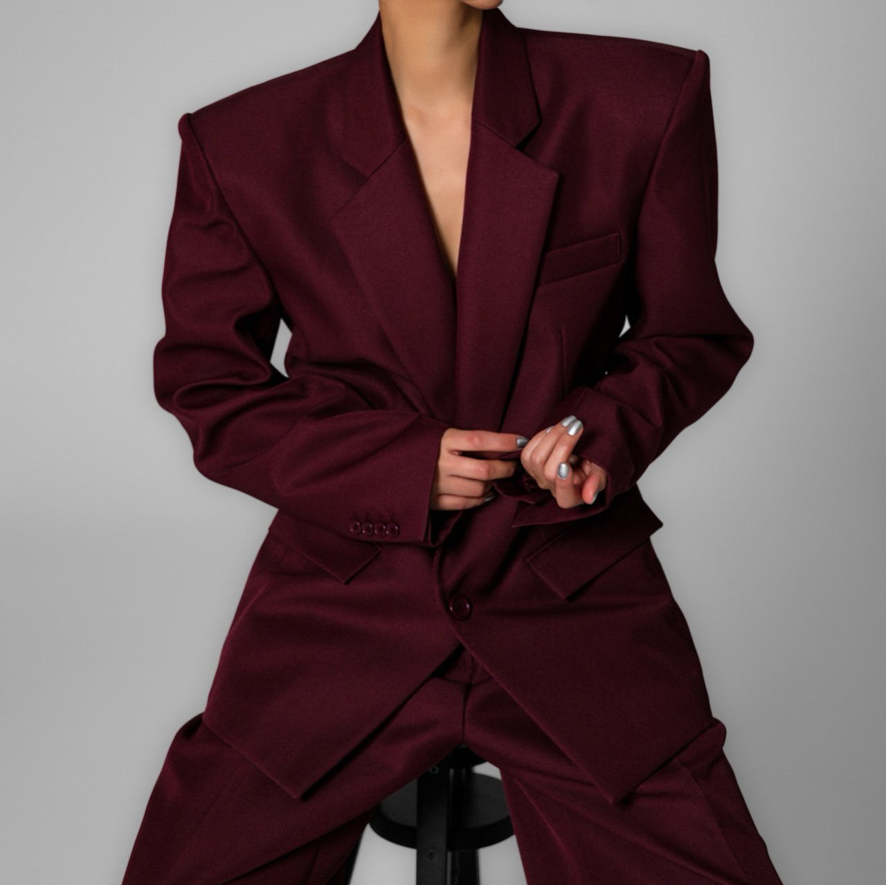 The Ultimate Oversized Burgundy Blazer