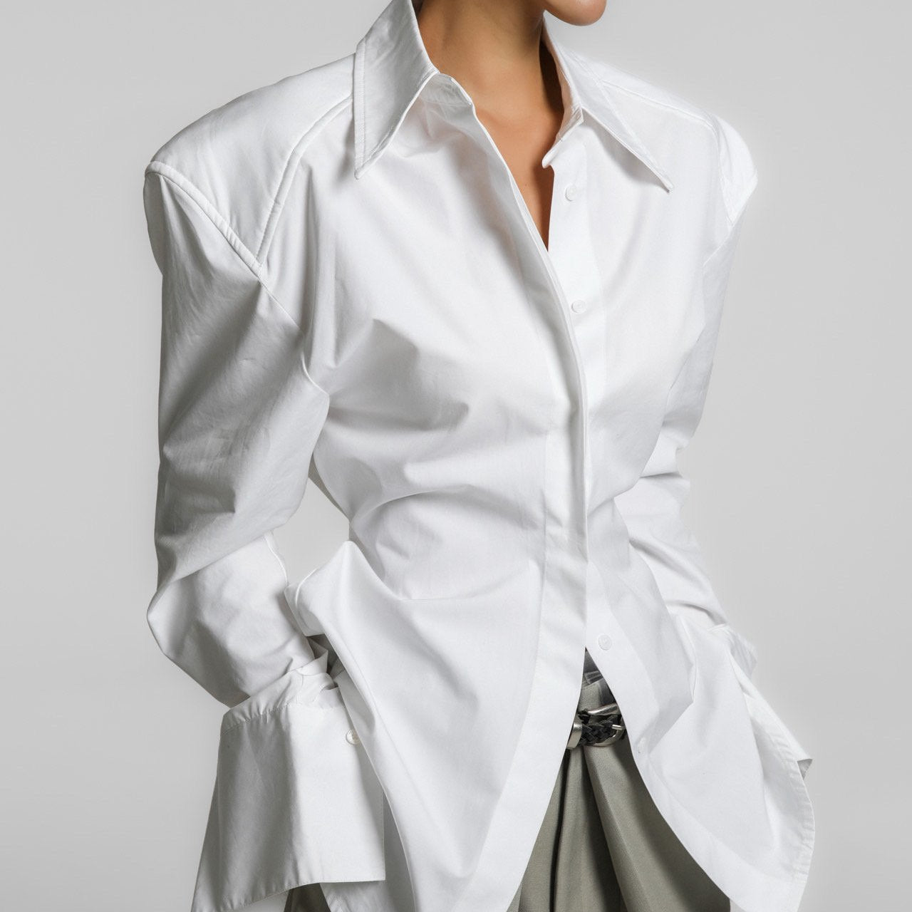 The Padded Shoulder Cotton Shirt
