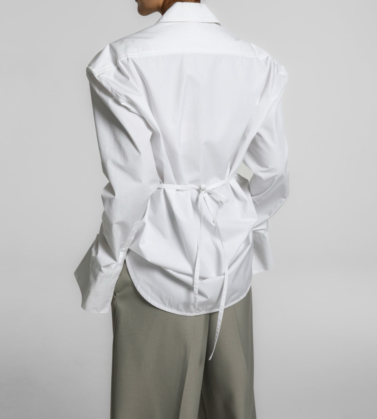 Padded Shoulder Cotton Shirt