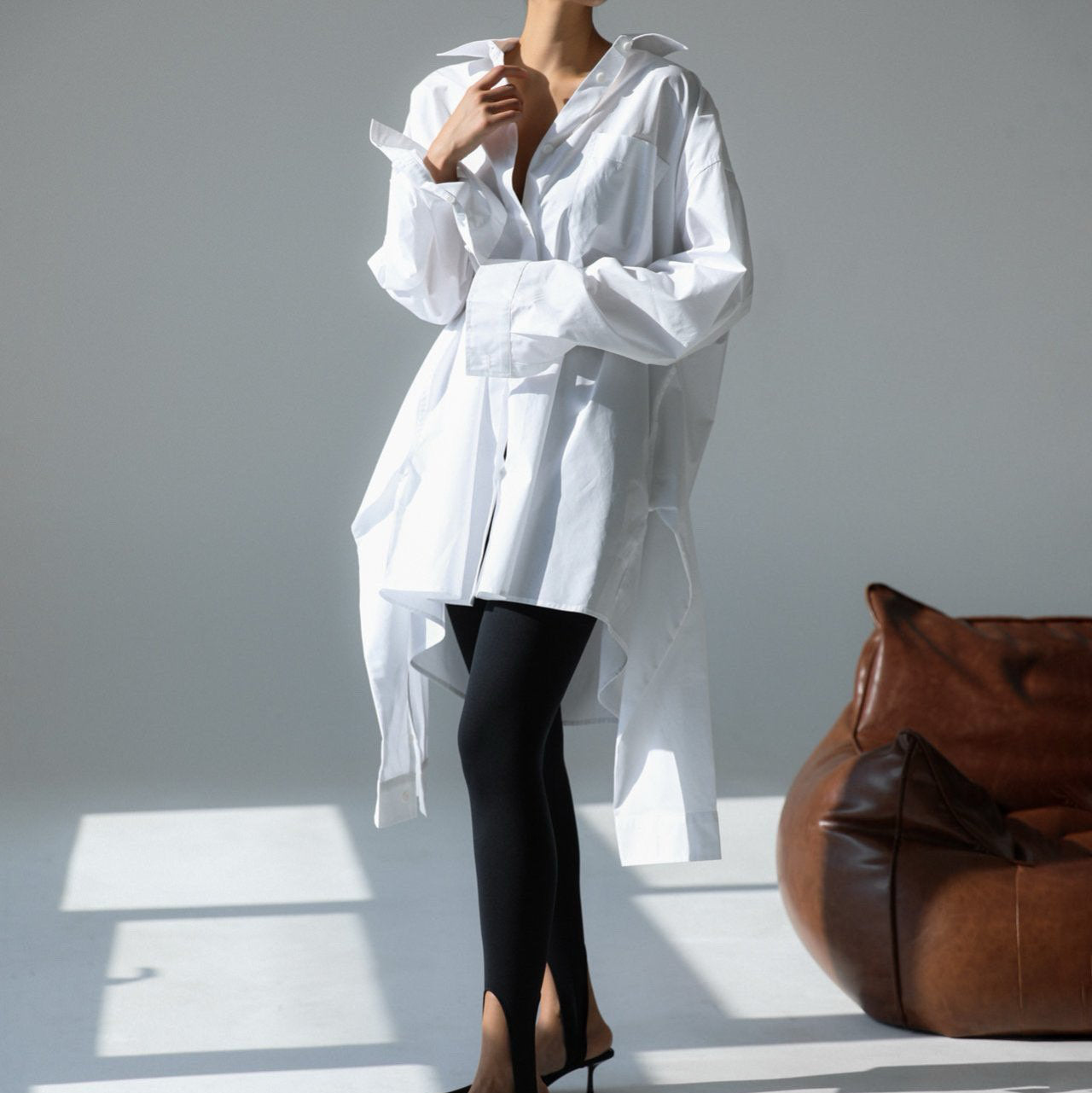 The Tie-Front Oversized Shirt Dress