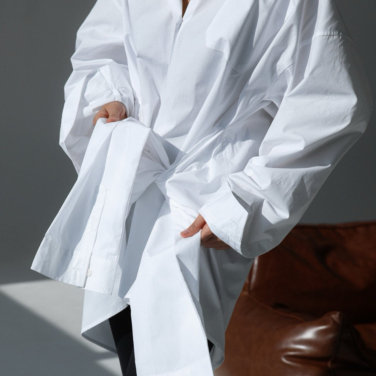 The Tie-Front Oversized Shirt Dress