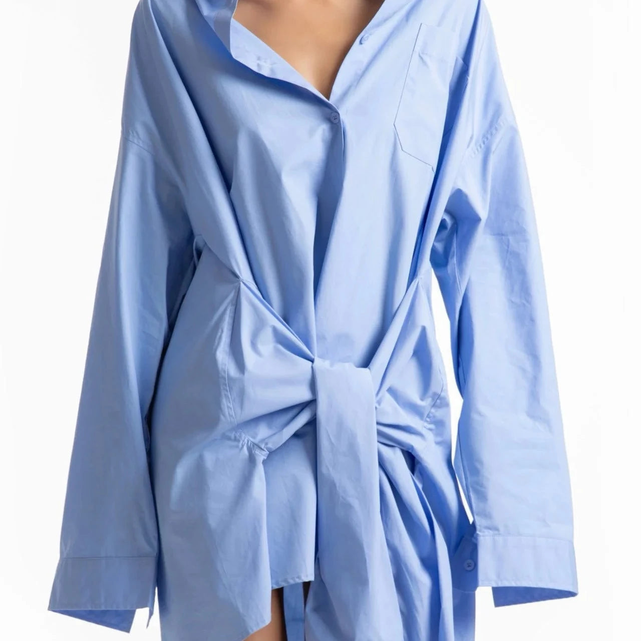 The Tie-Front Oversized Shirt Dress