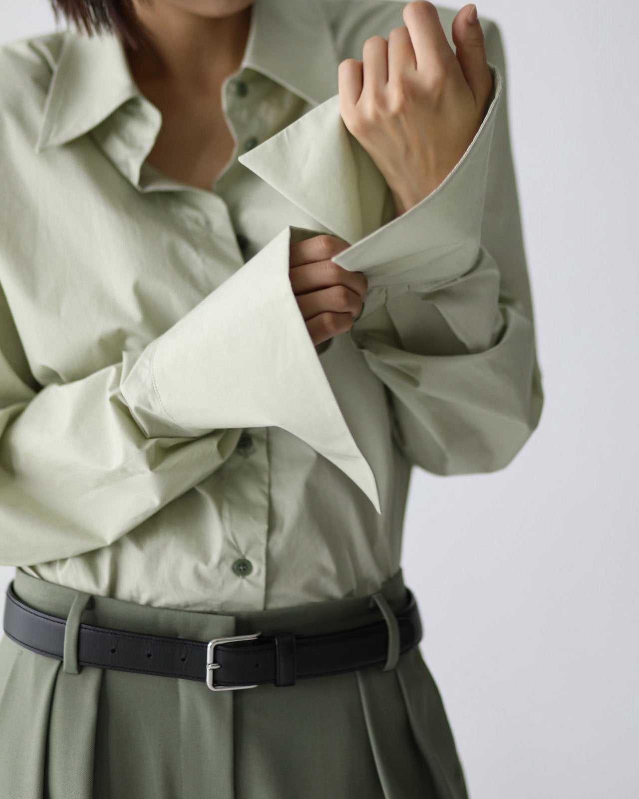 Wing Cuffed Button Down Shirt Mint