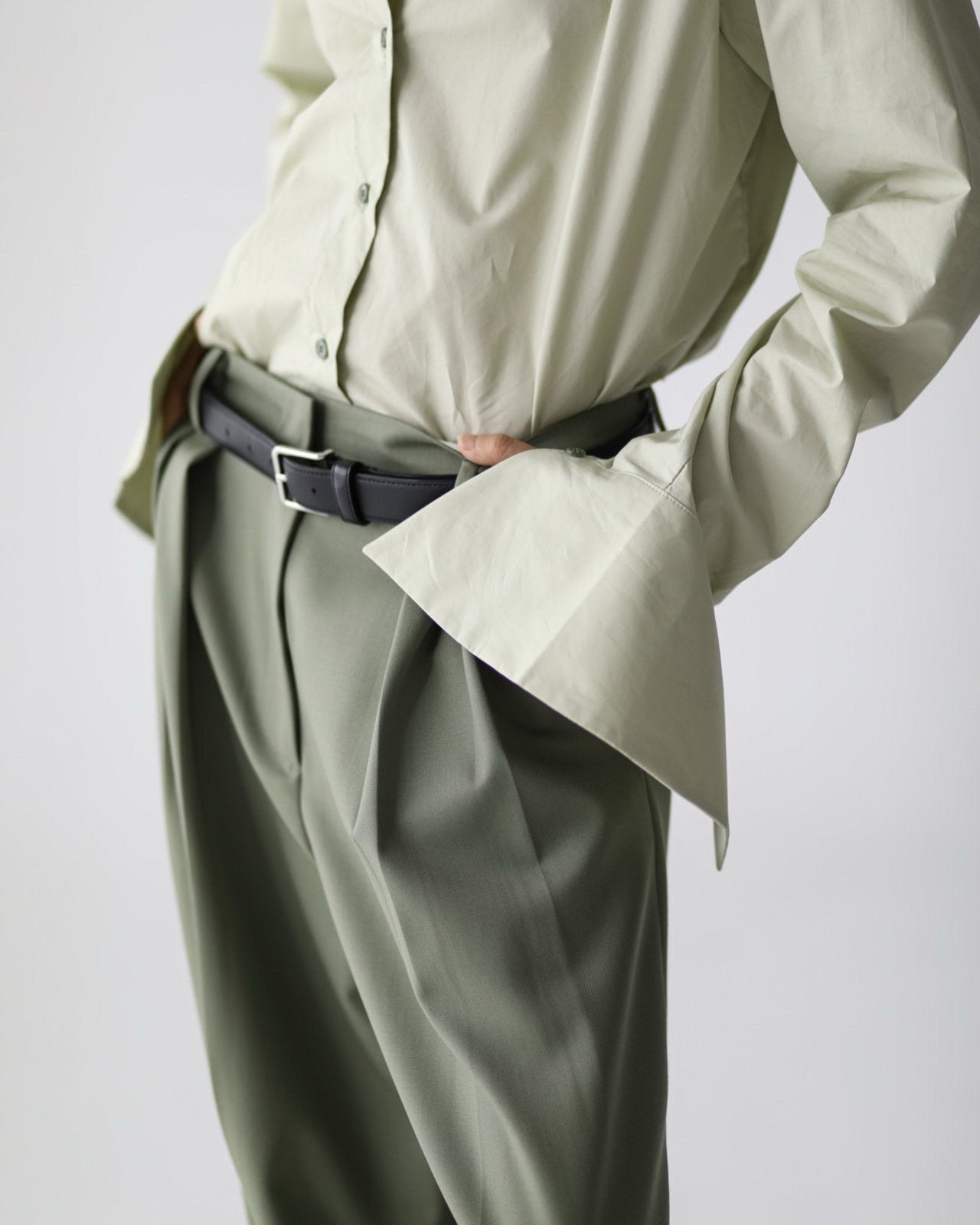 Wing Cuffed Button Down Shirt Mint