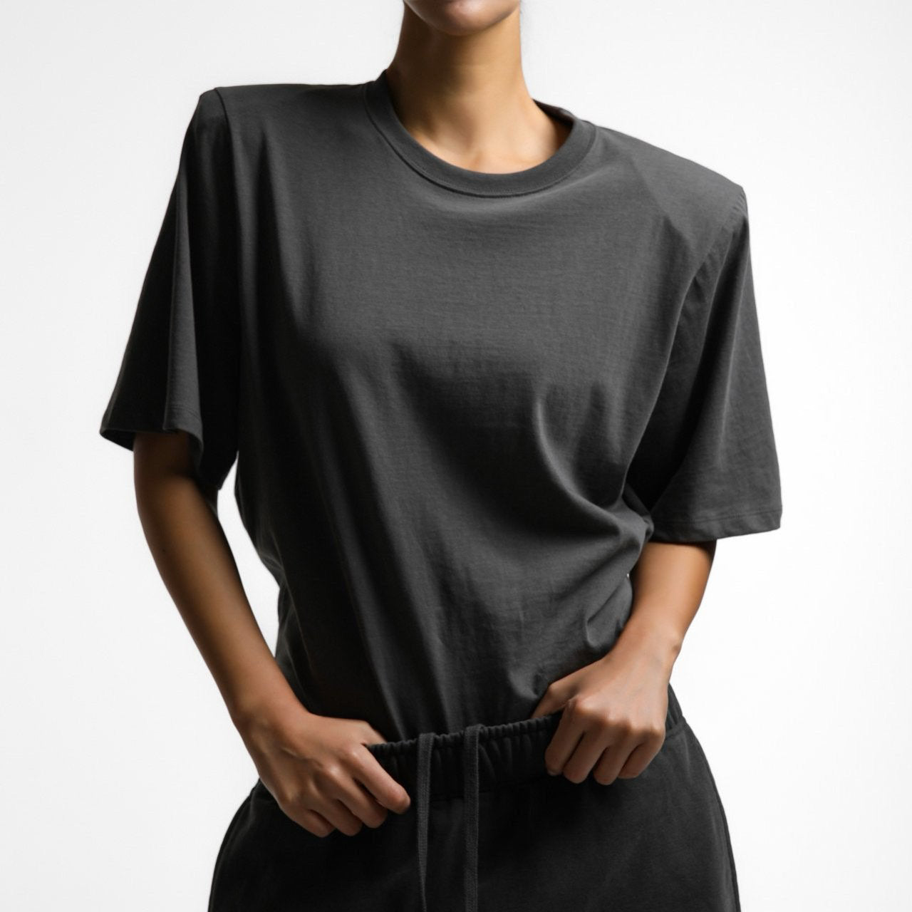Half Sleeved Padded Shoulder Bodysuit