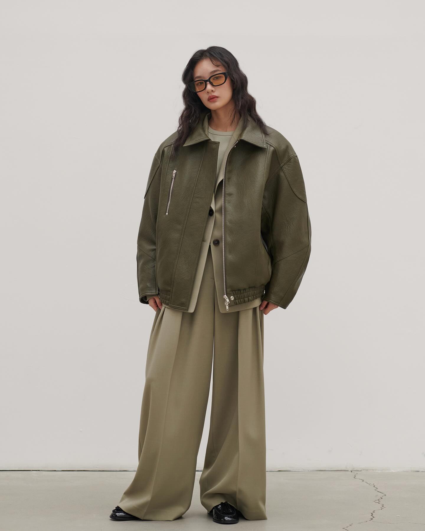 Oversized Faux Leather Jacket