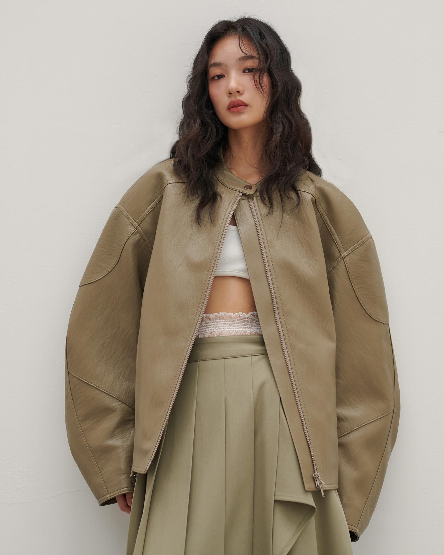 Oversized Moto Faux Leather Jacket