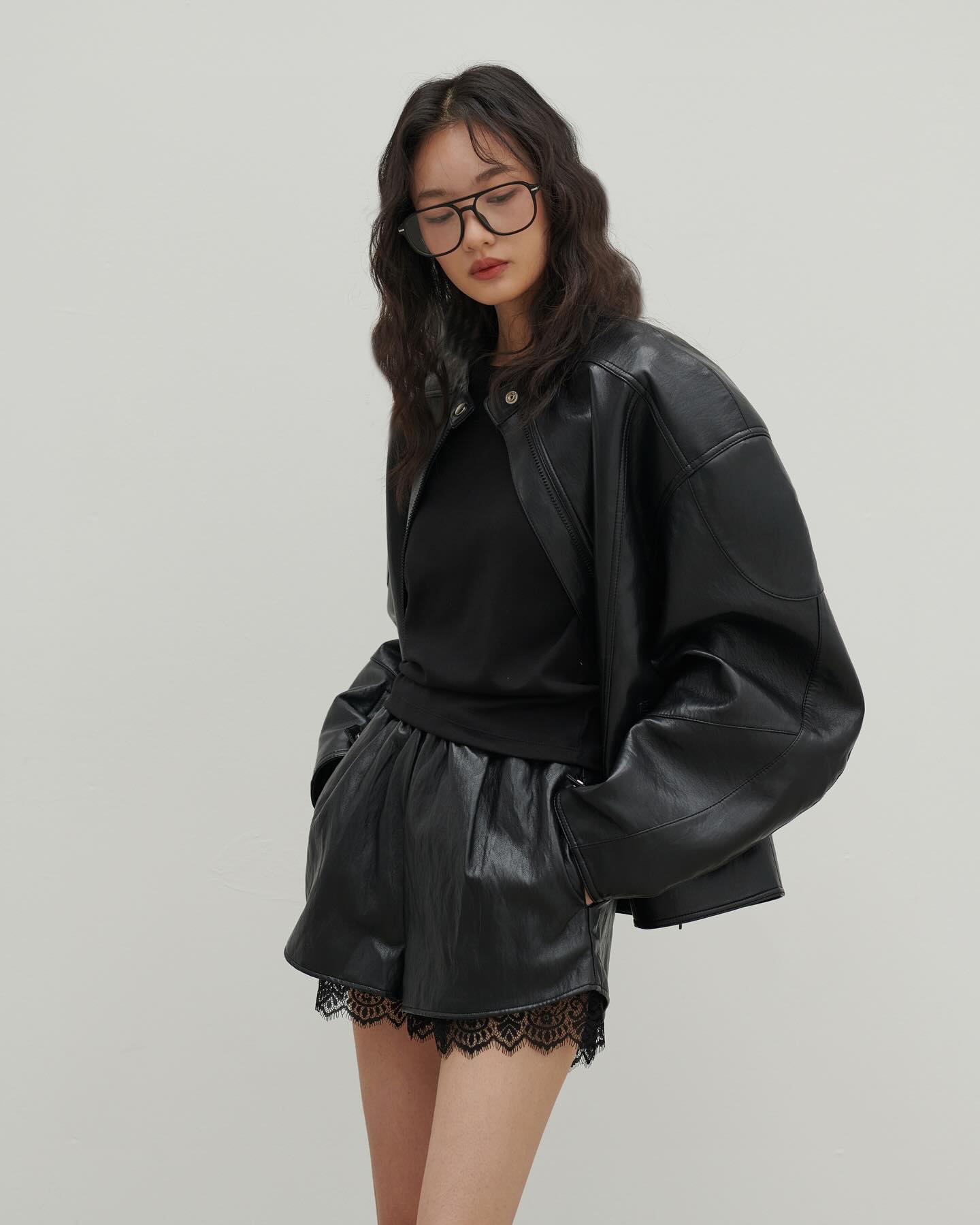 Oversized Moto Faux Leather Jacket