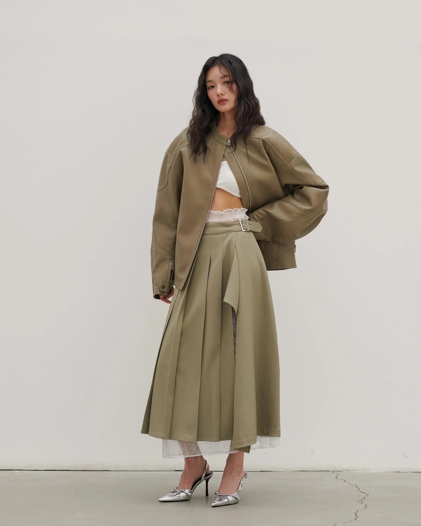 Oversized Moto Faux Leather Jacket