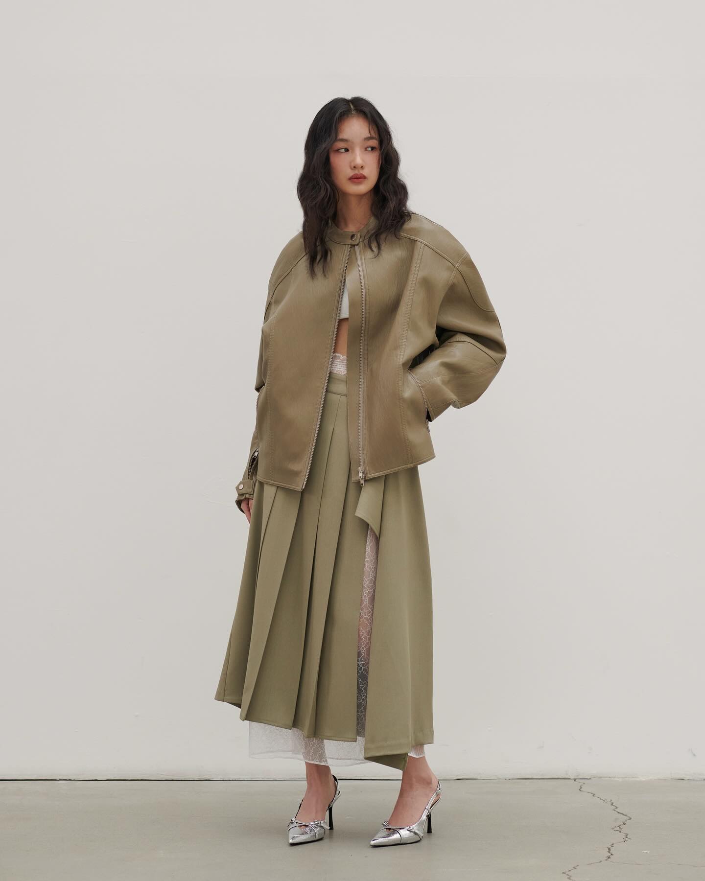 Oversized Moto Faux Leather Jacket