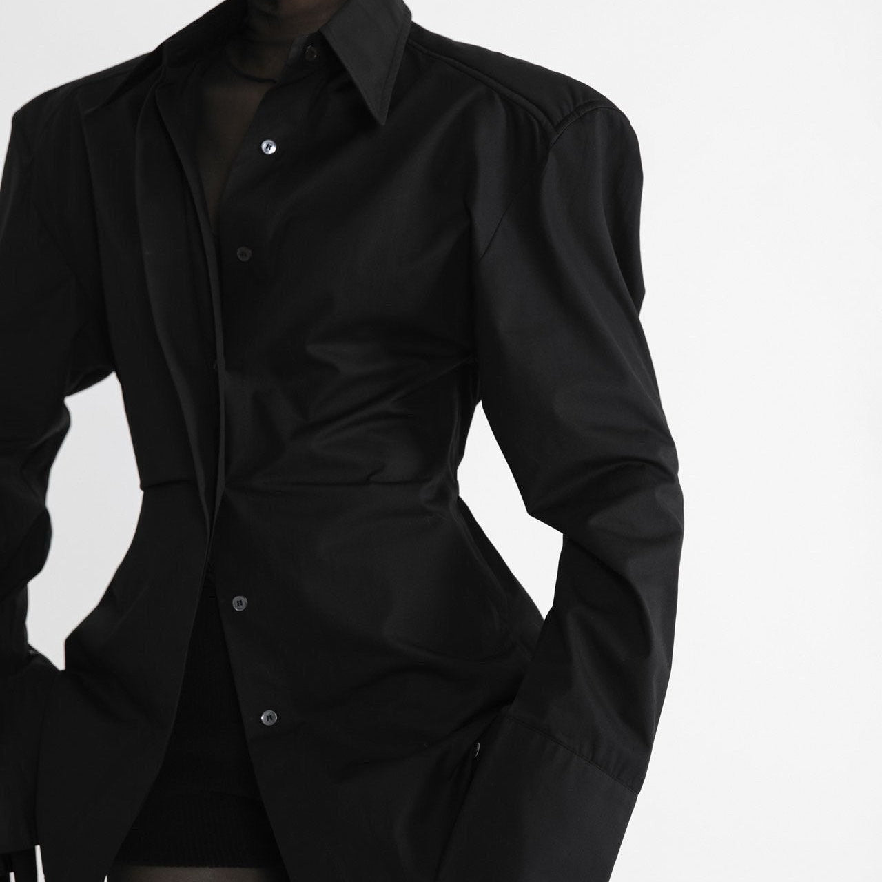 The Padded Shoulder Cotton Shirt