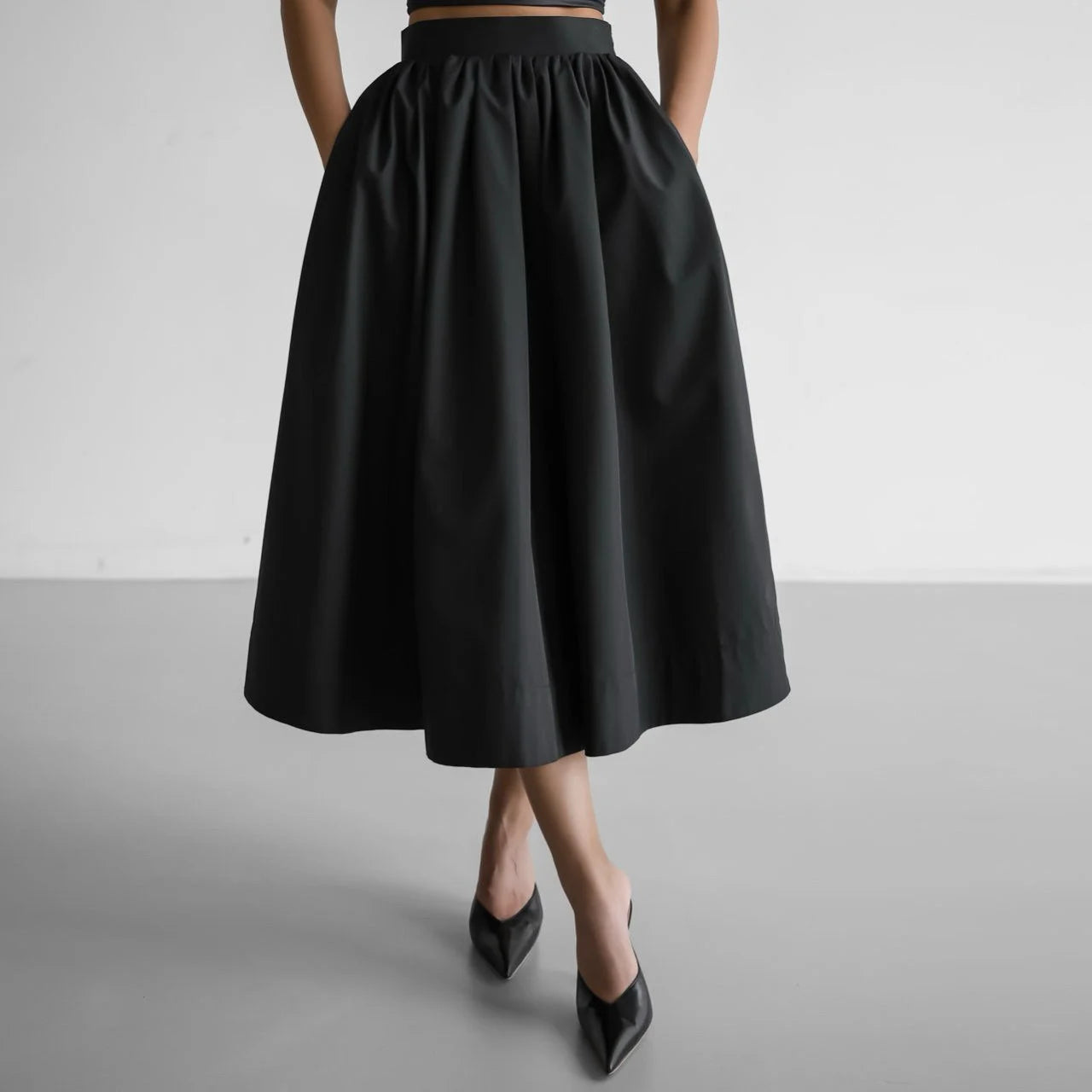 Romantic Pleated Flared Skirt