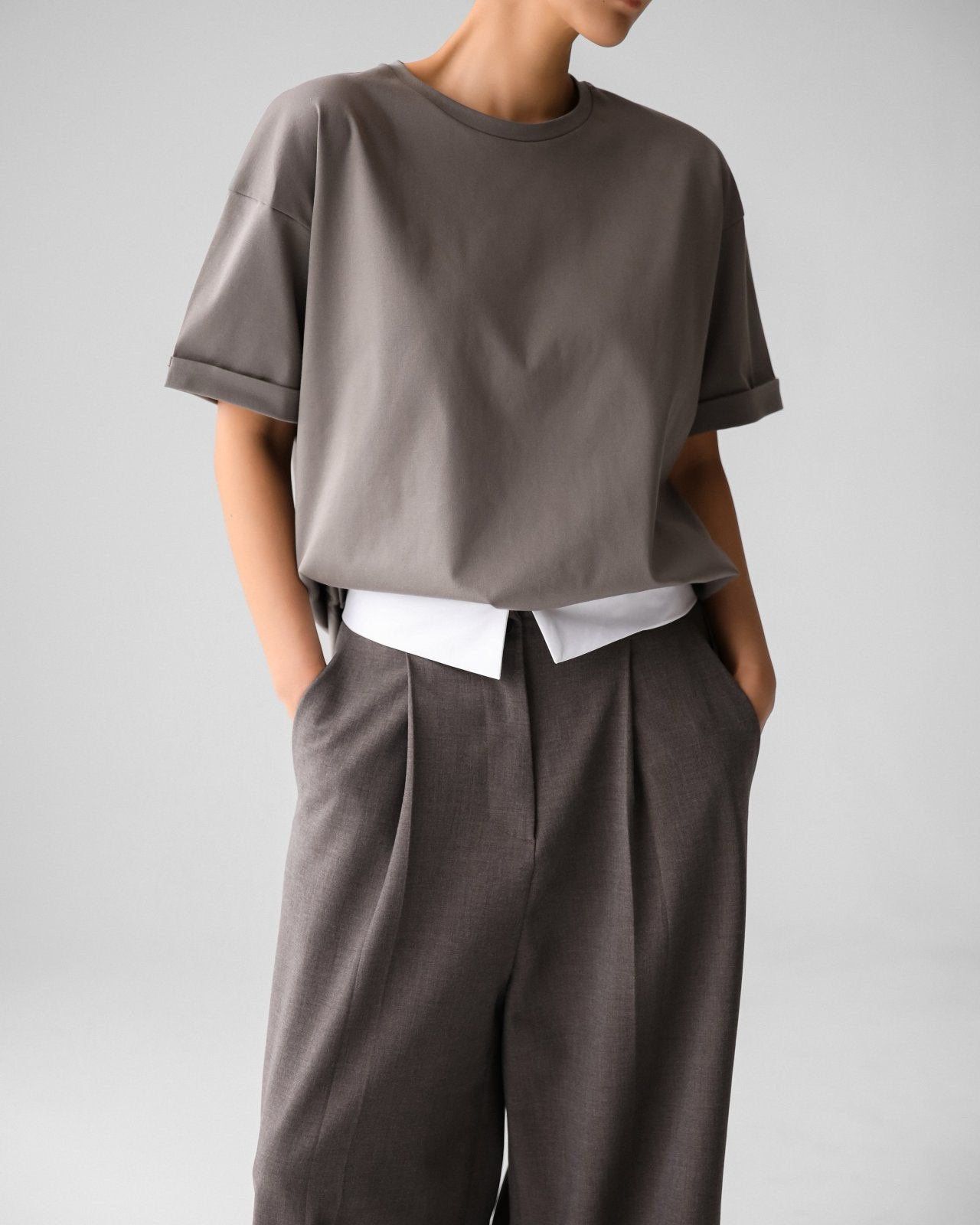 Premium Oversized Cotton Rolled Up T – Shirt