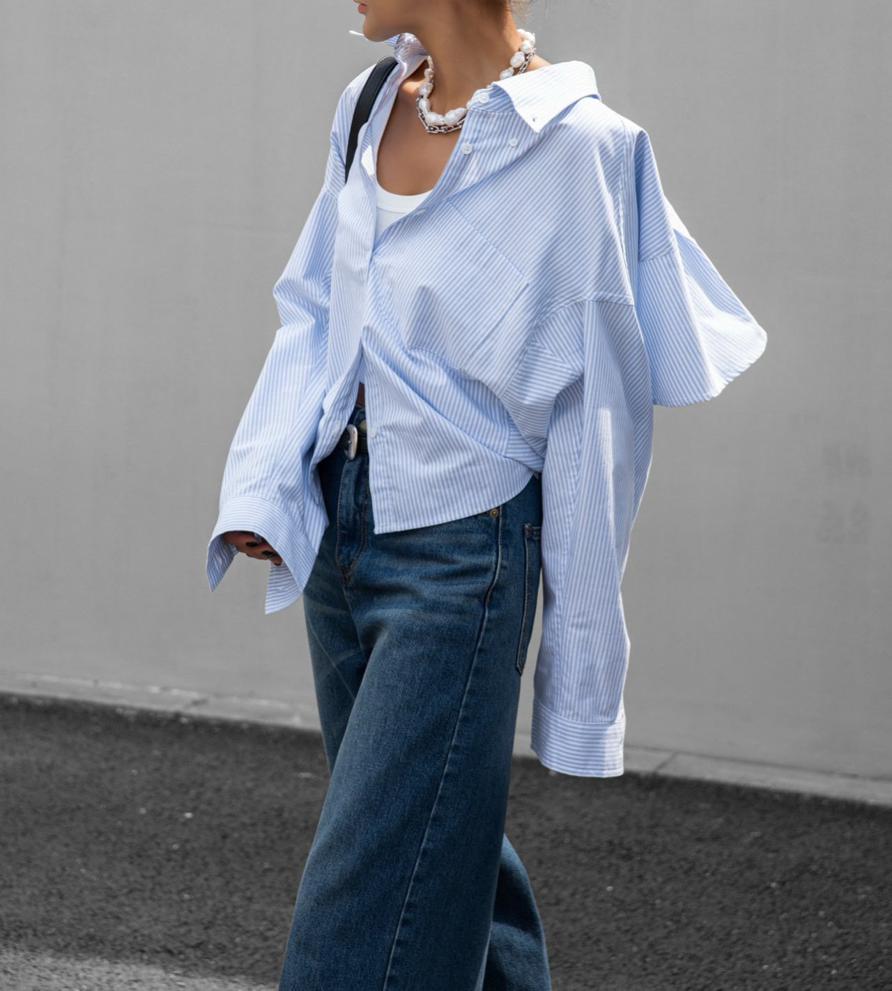 Asymmetrical Poplin Shirt