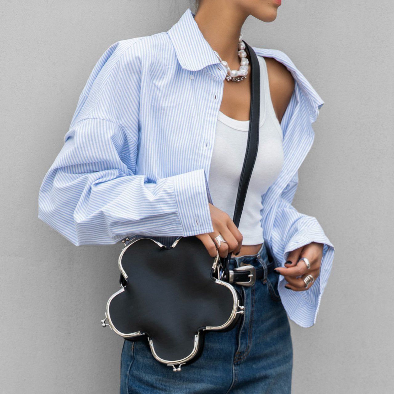Asymmetrical Poplin Shirt