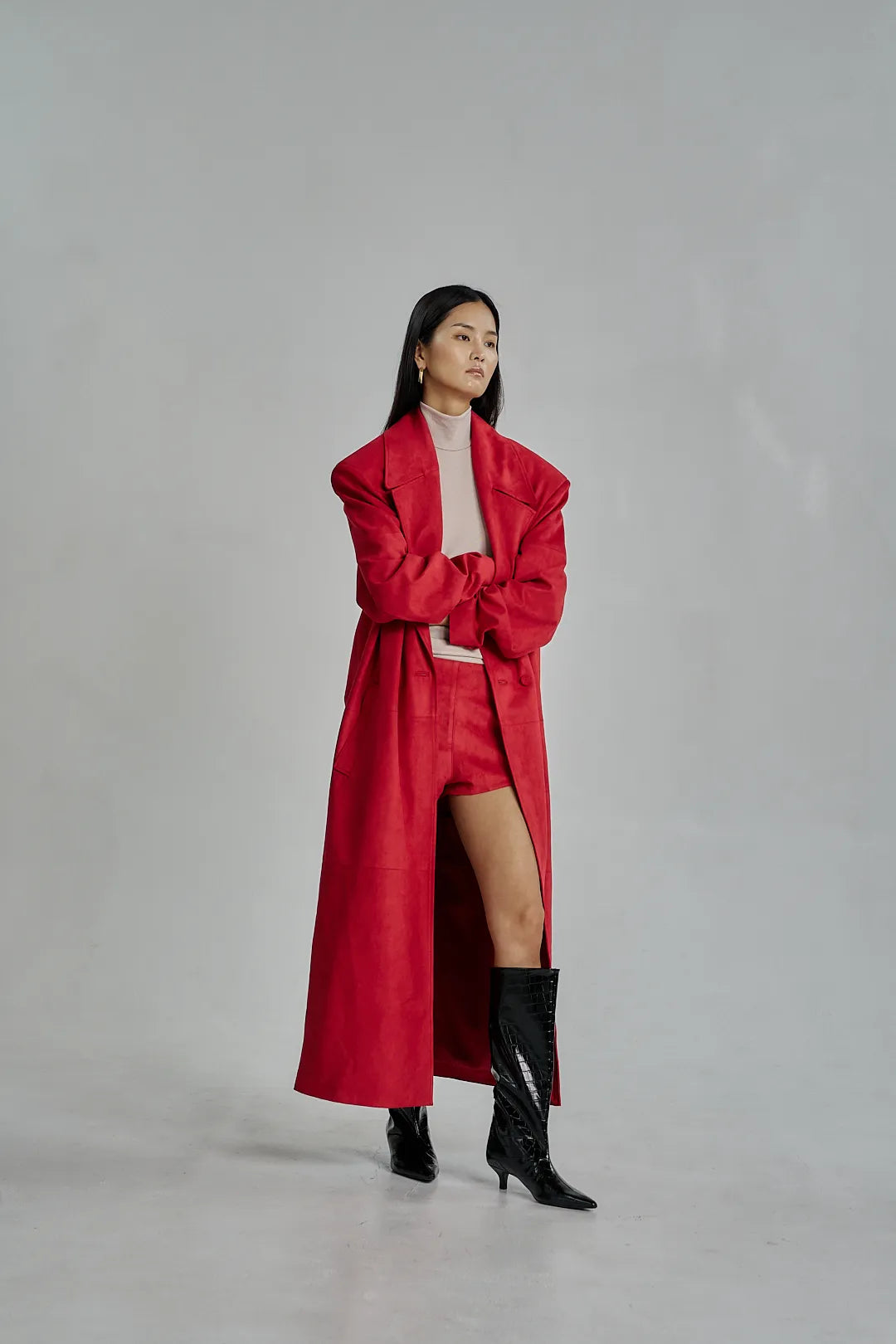 The Velora Coat in Red