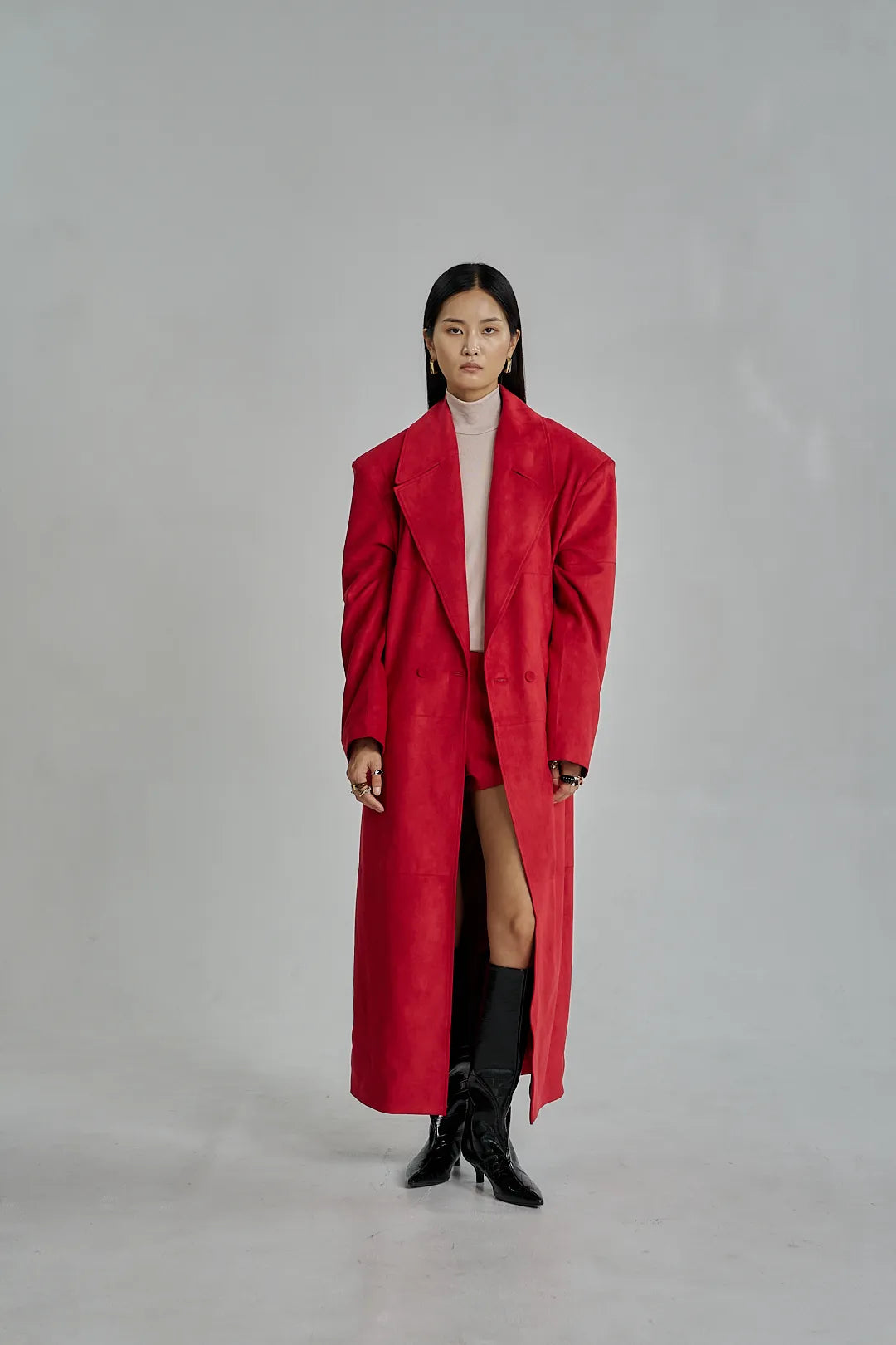 The Velora Coat in Red