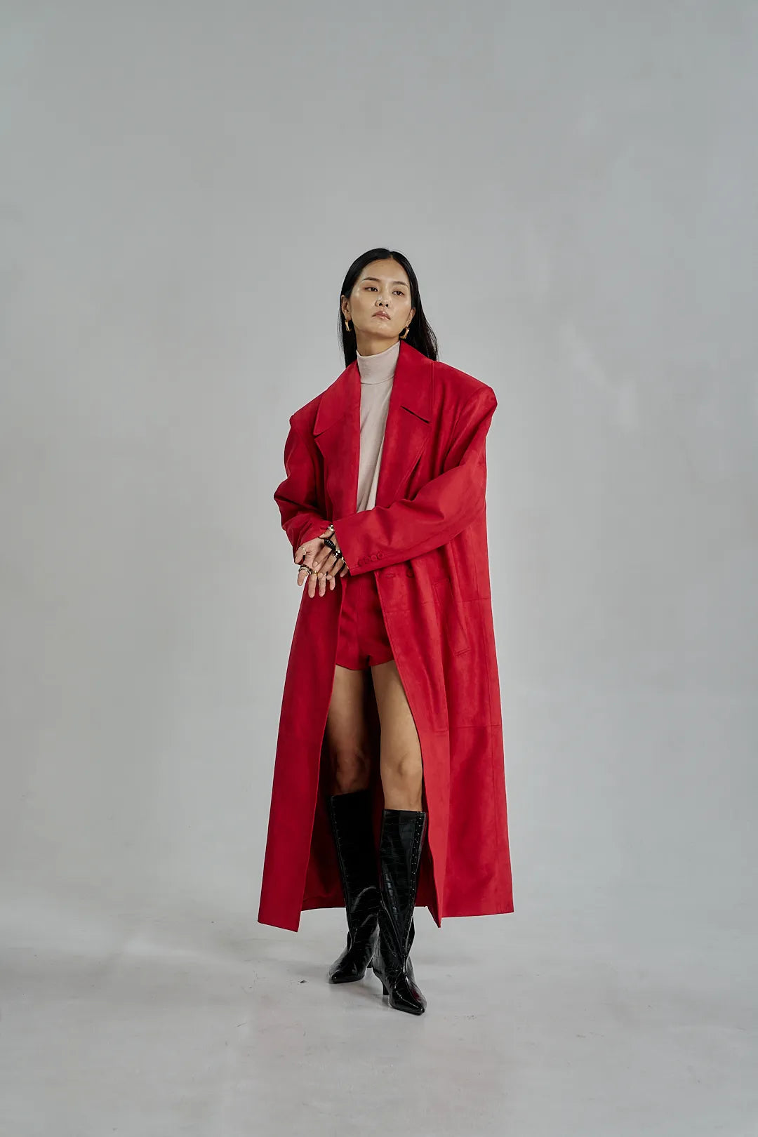 The Velora Coat in Red