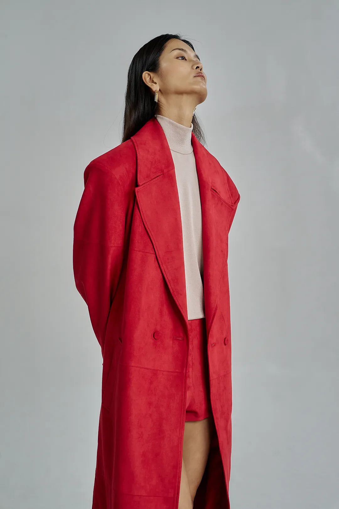The Velora Coat in Red
