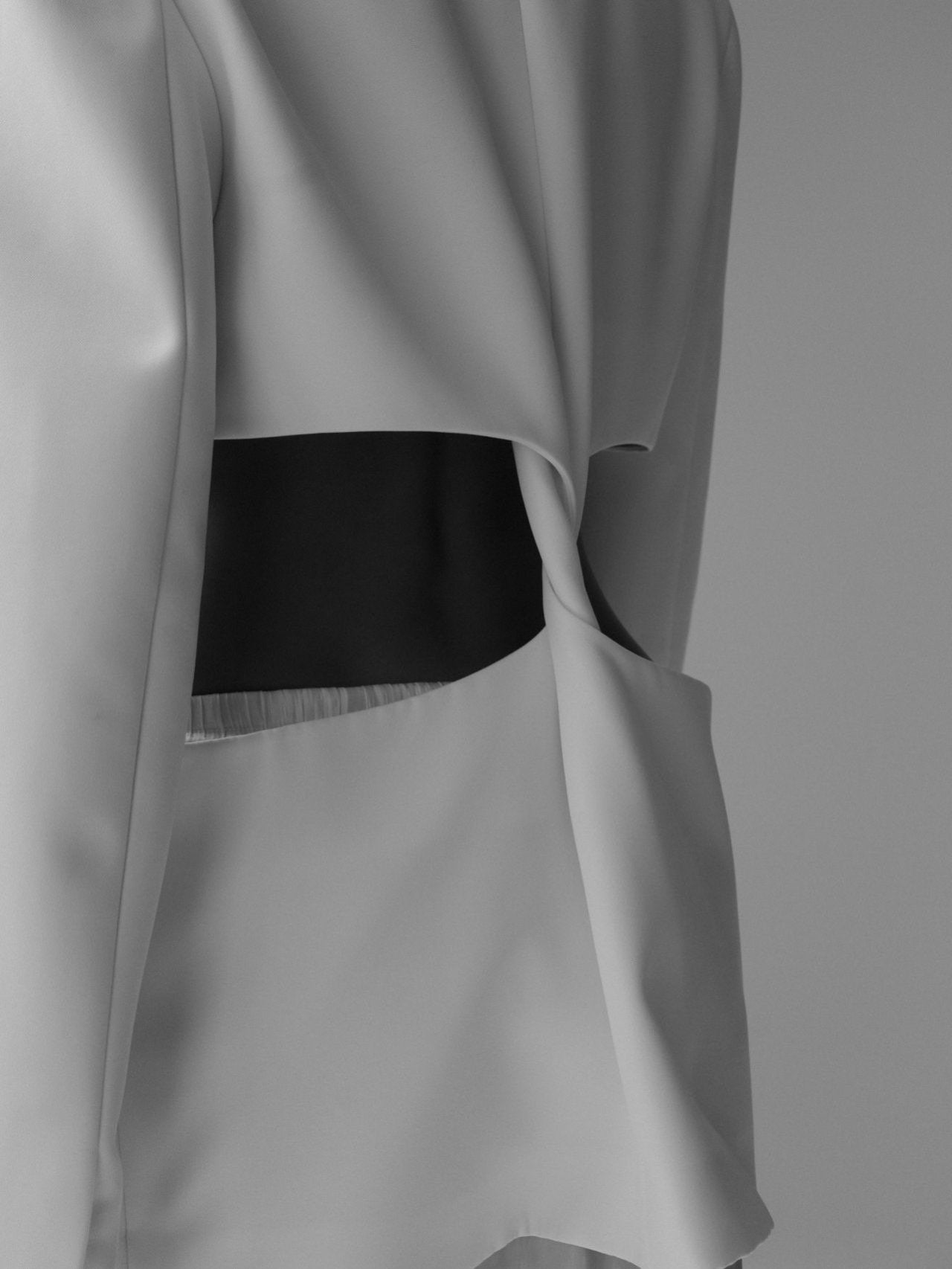 Squared Shoulder Cut Out Waist Blazer