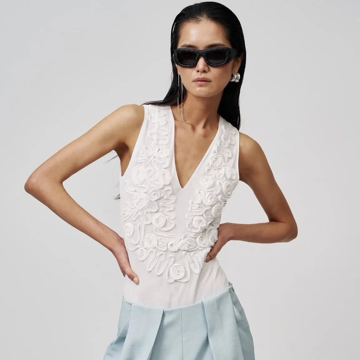 The White Embroidered Bodysuit