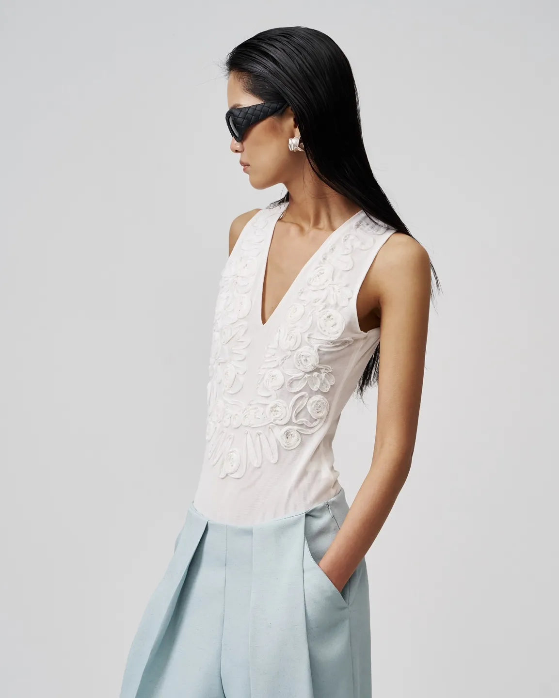 The White Embroidered Bodysuit