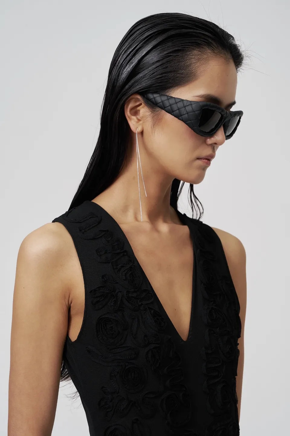 The Black Embroidered Bodysuit