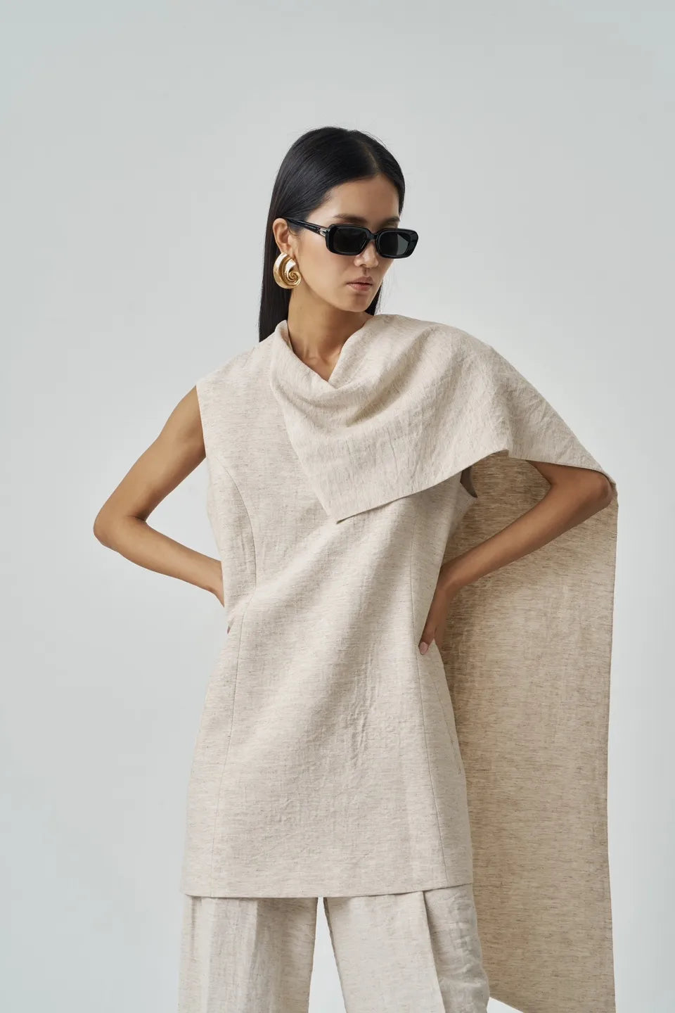 The Scarf Dress Beige