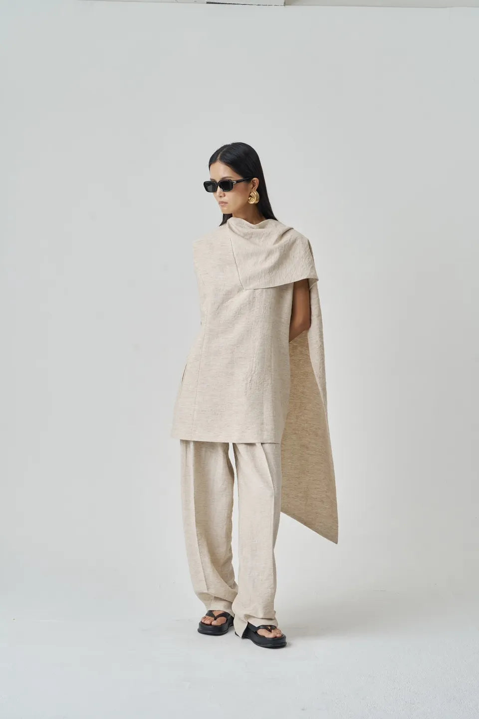 The Scarf Dress Beige