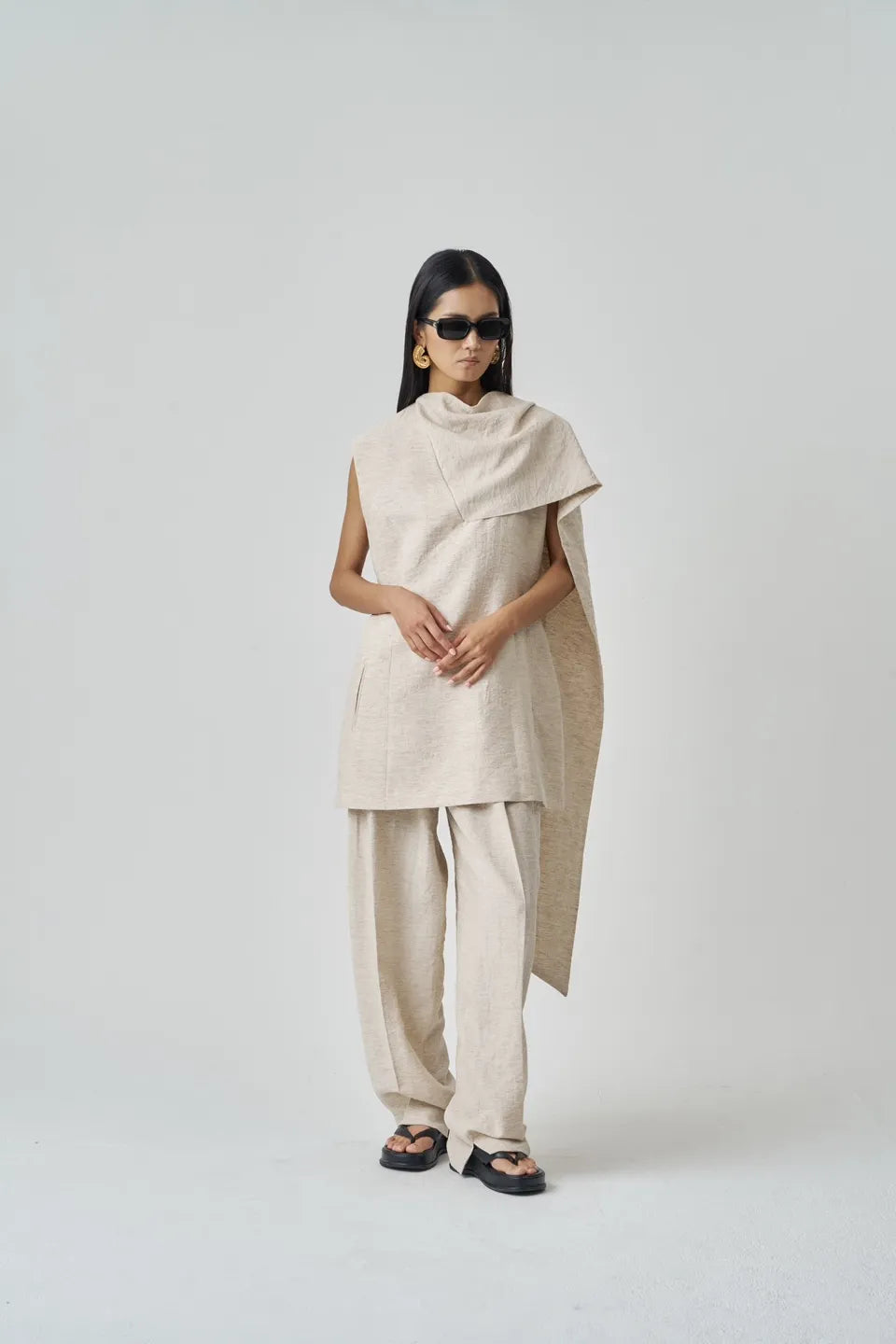 The Scarf Dress Beige