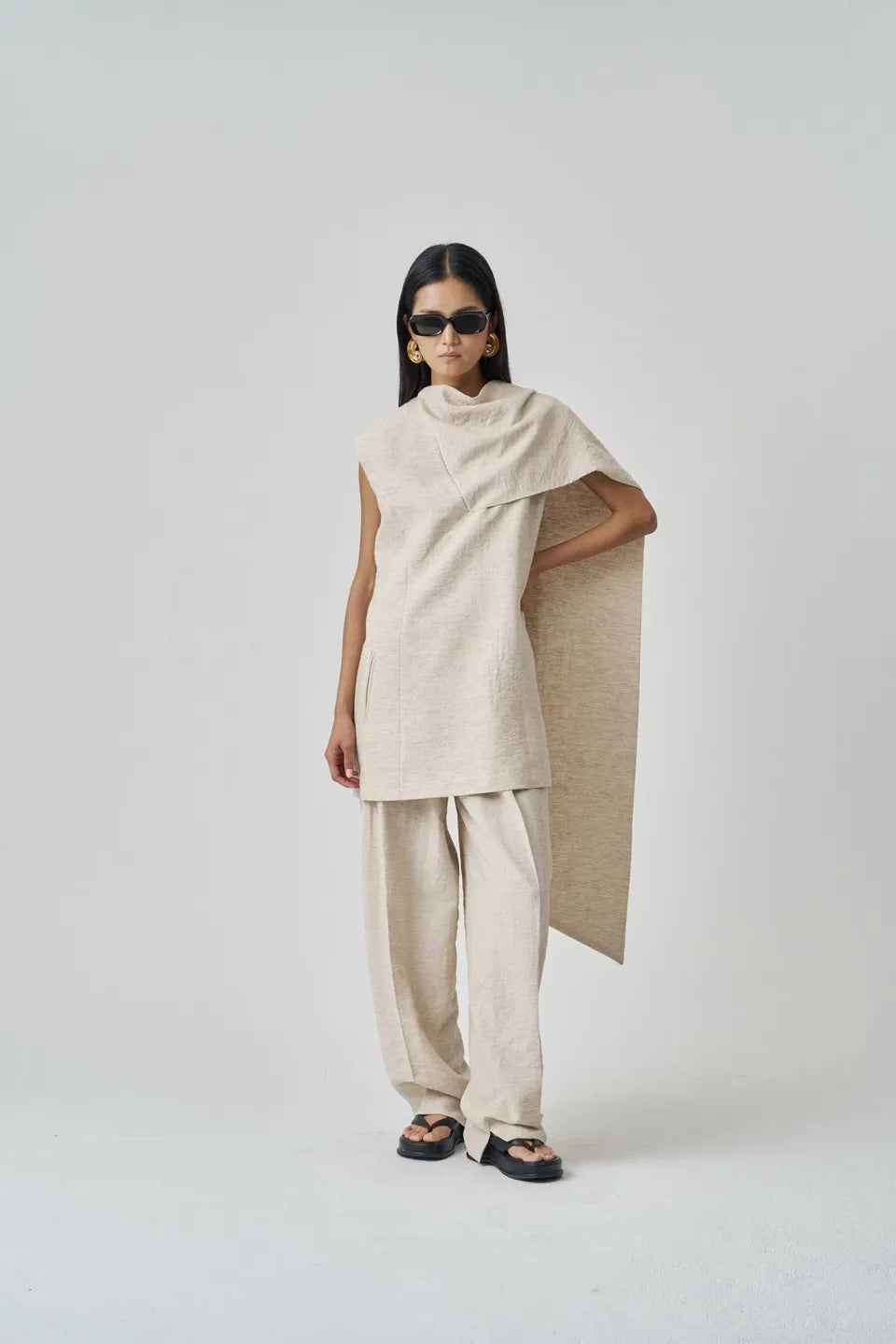 The Scarf Dress Beige