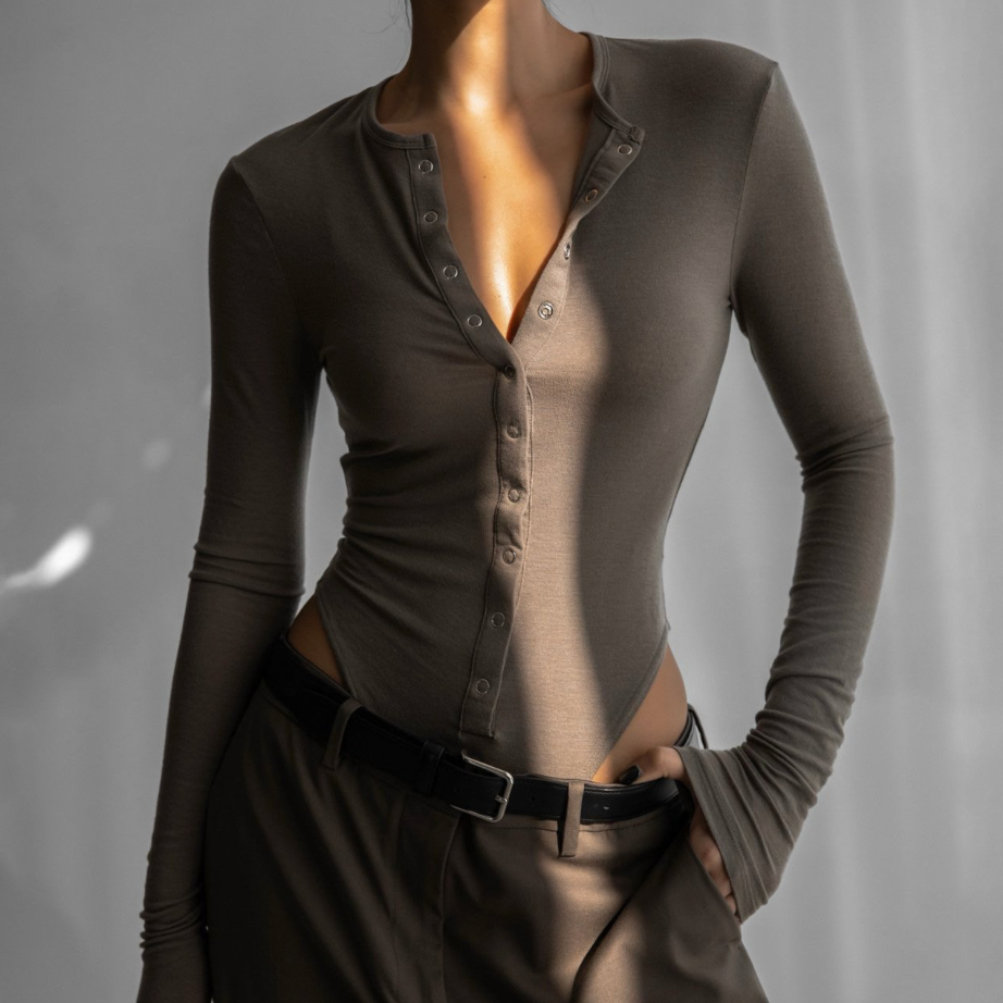 Snap Button Detail Bodysuit
