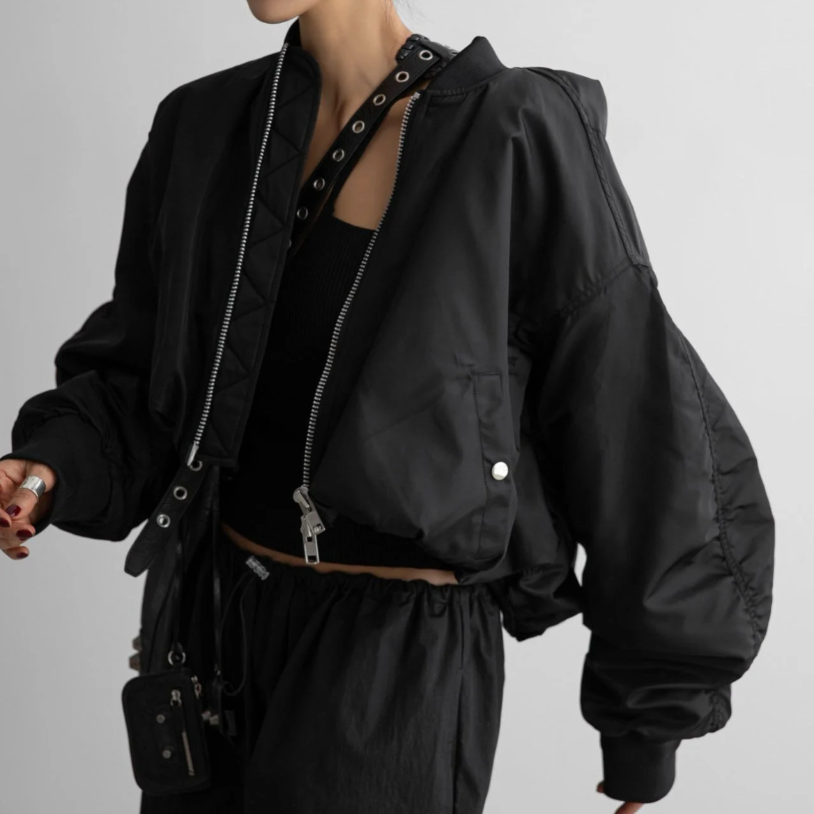 The Cropped Balloon Bomber Jacket