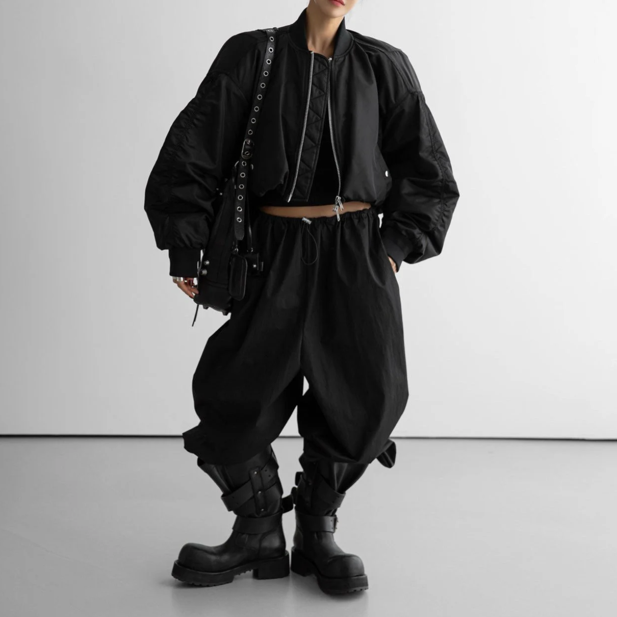 The Cropped Balloon Bomber Jacket