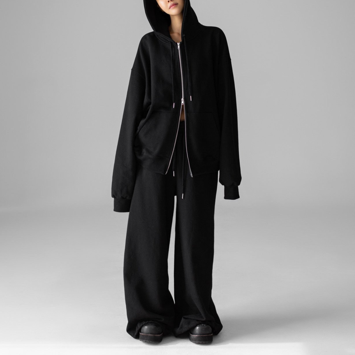 Sudadera con capucha y cremallera extragrande