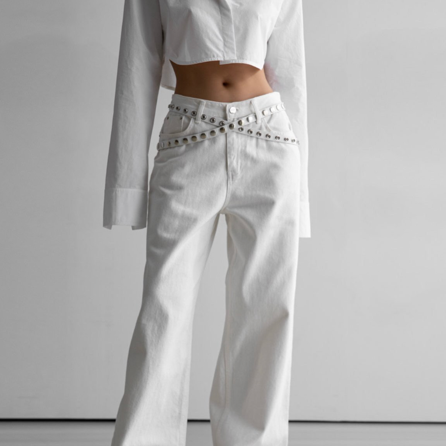 Snap Detail Two Stripe Belt