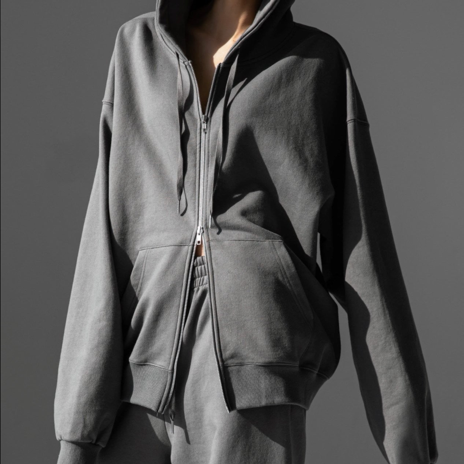 Sudadera con capucha y cremallera extragrande