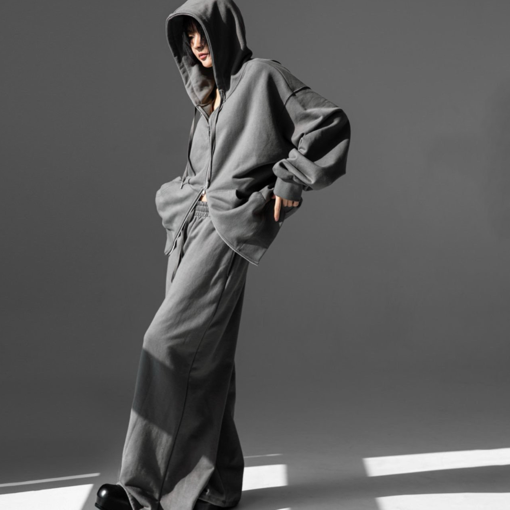 Sudadera con capucha y cremallera extragrande