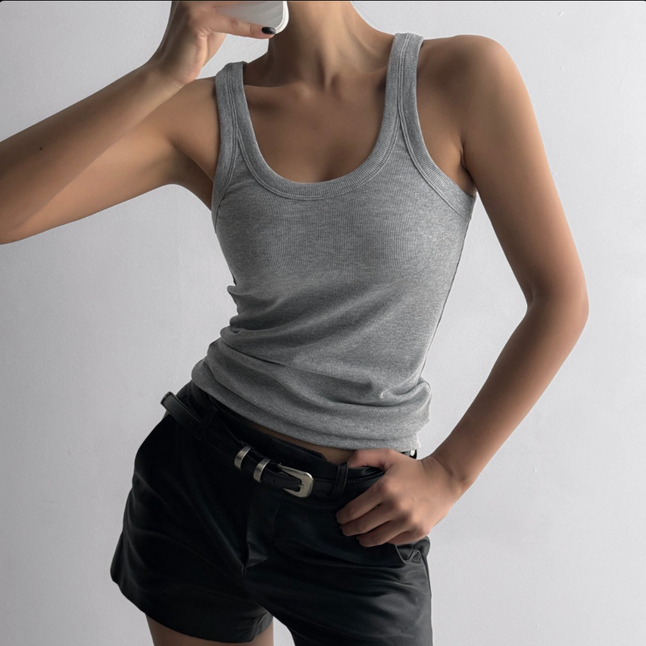 Camiseta sin mangas de canalé
