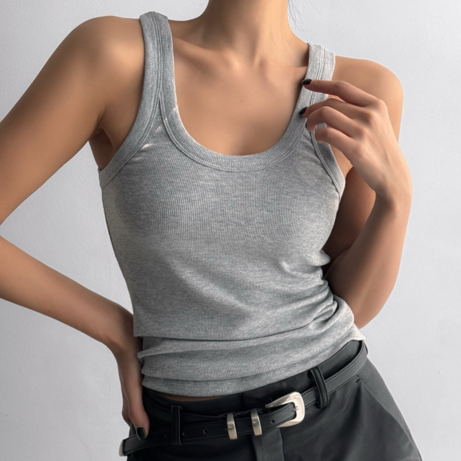 Camiseta sin mangas de canalé