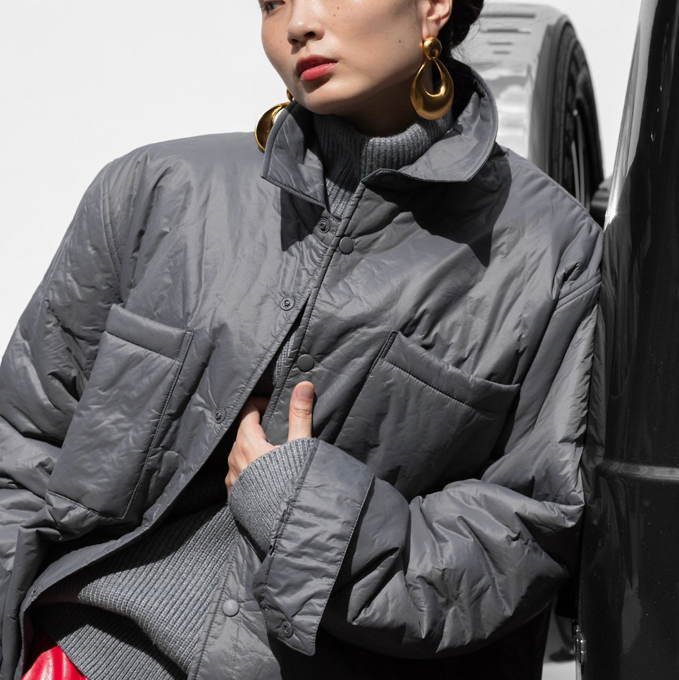 The Layering Puffer Jacket in Grey