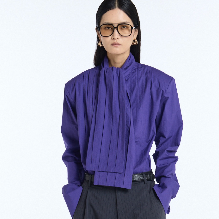 The Sculpted Pleat Cotton Shirt