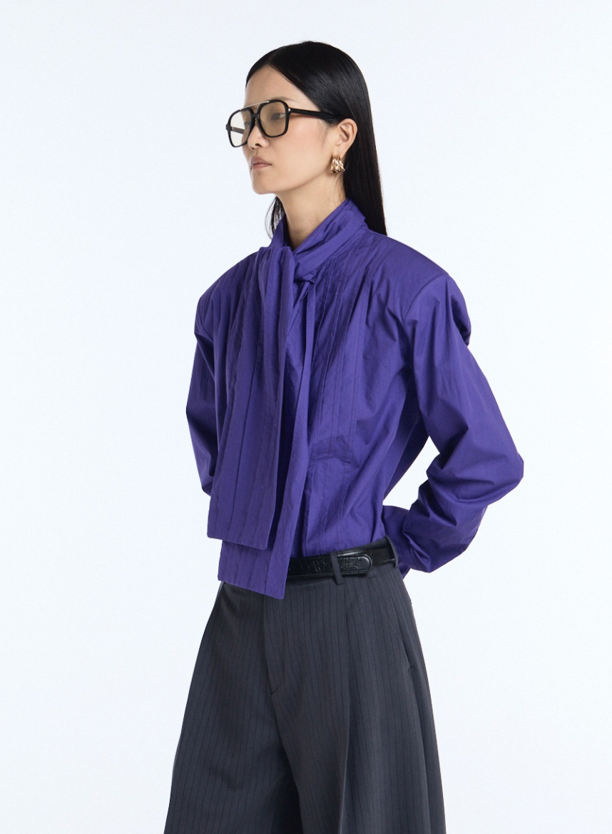 The Sculpted Pleat Cotton Shirt