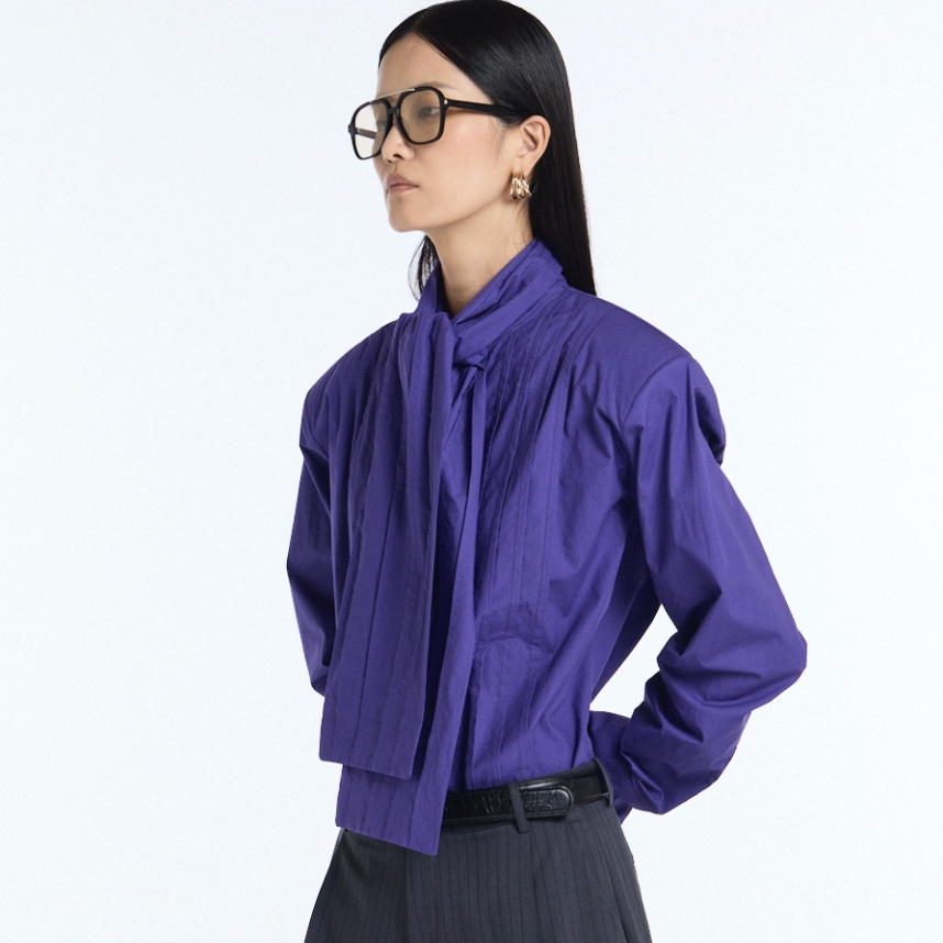 The Sculpted Pleat Cotton Shirt