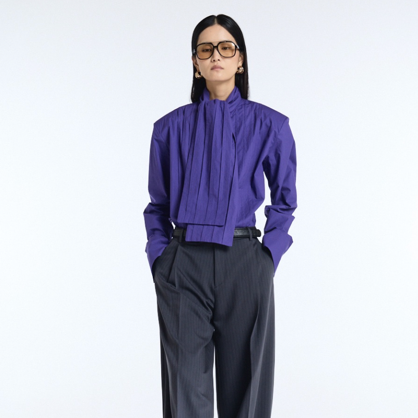 The Sculpted Pleat Cotton Shirt