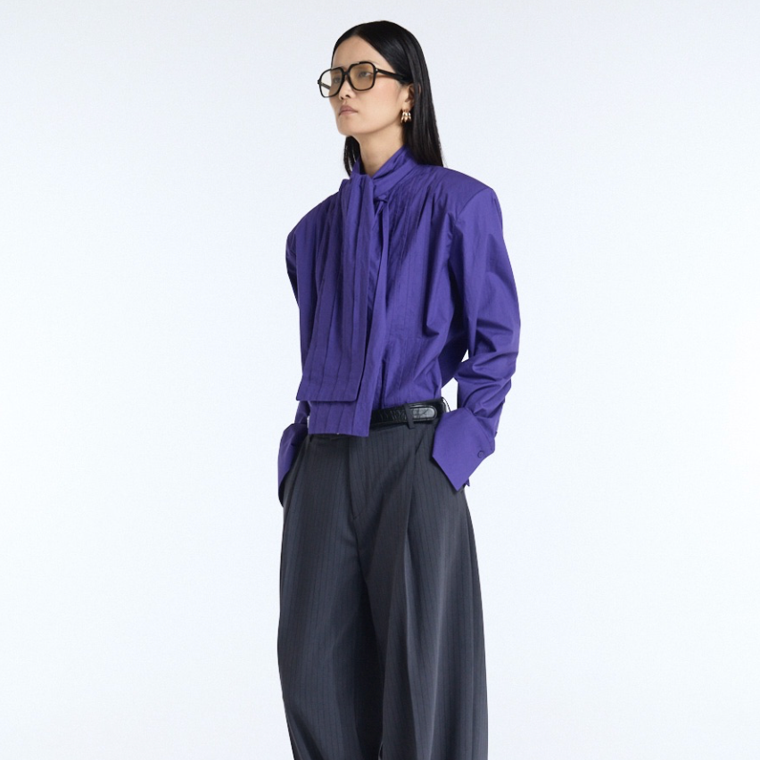 The Sculpted Pleat Cotton Shirt