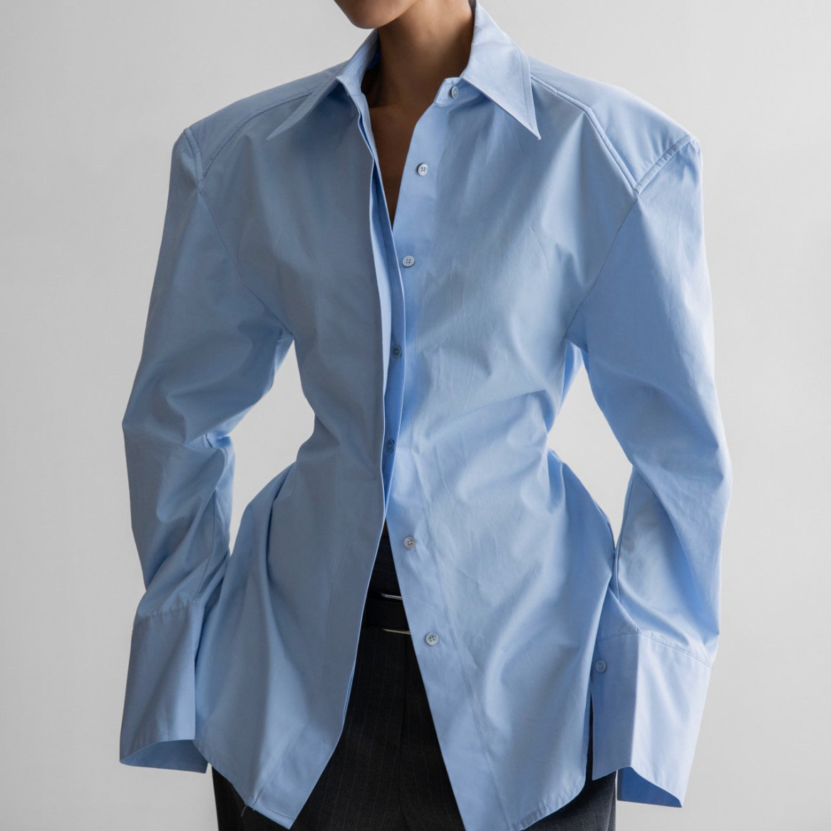 The Padded Shoulder Cotton Shirt