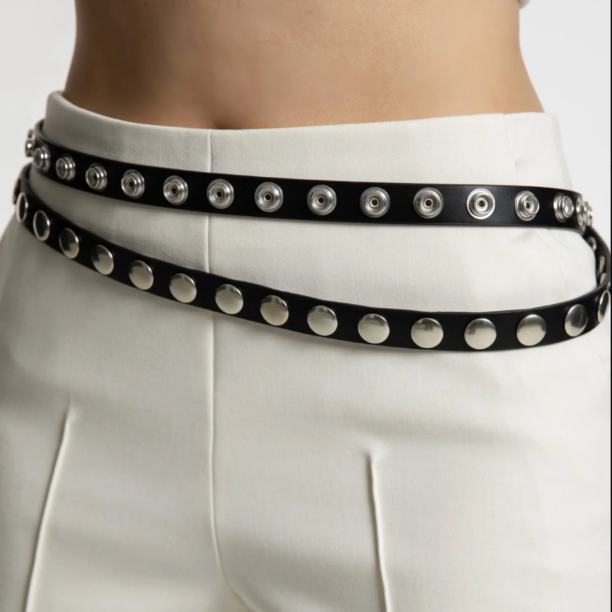 Snap Detail Two Stripe Belt