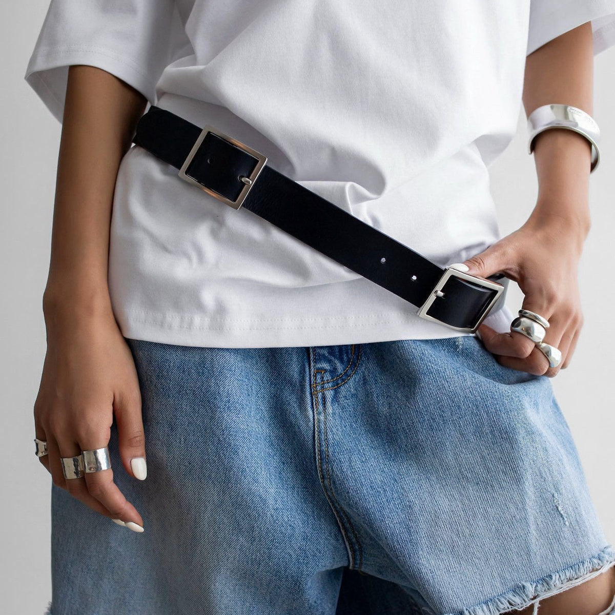 Double Buckle Statement Belt